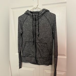 ATHLETA Uptempo Jacket XS Black Travel Commute Hoodie with Full Zip Lightweight